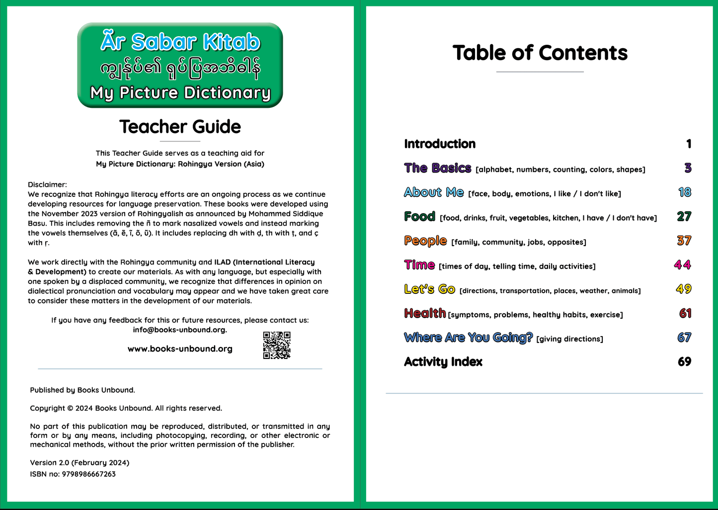 Teacher Guide | My Picture Dictionary: Rohingya Version (Asia)