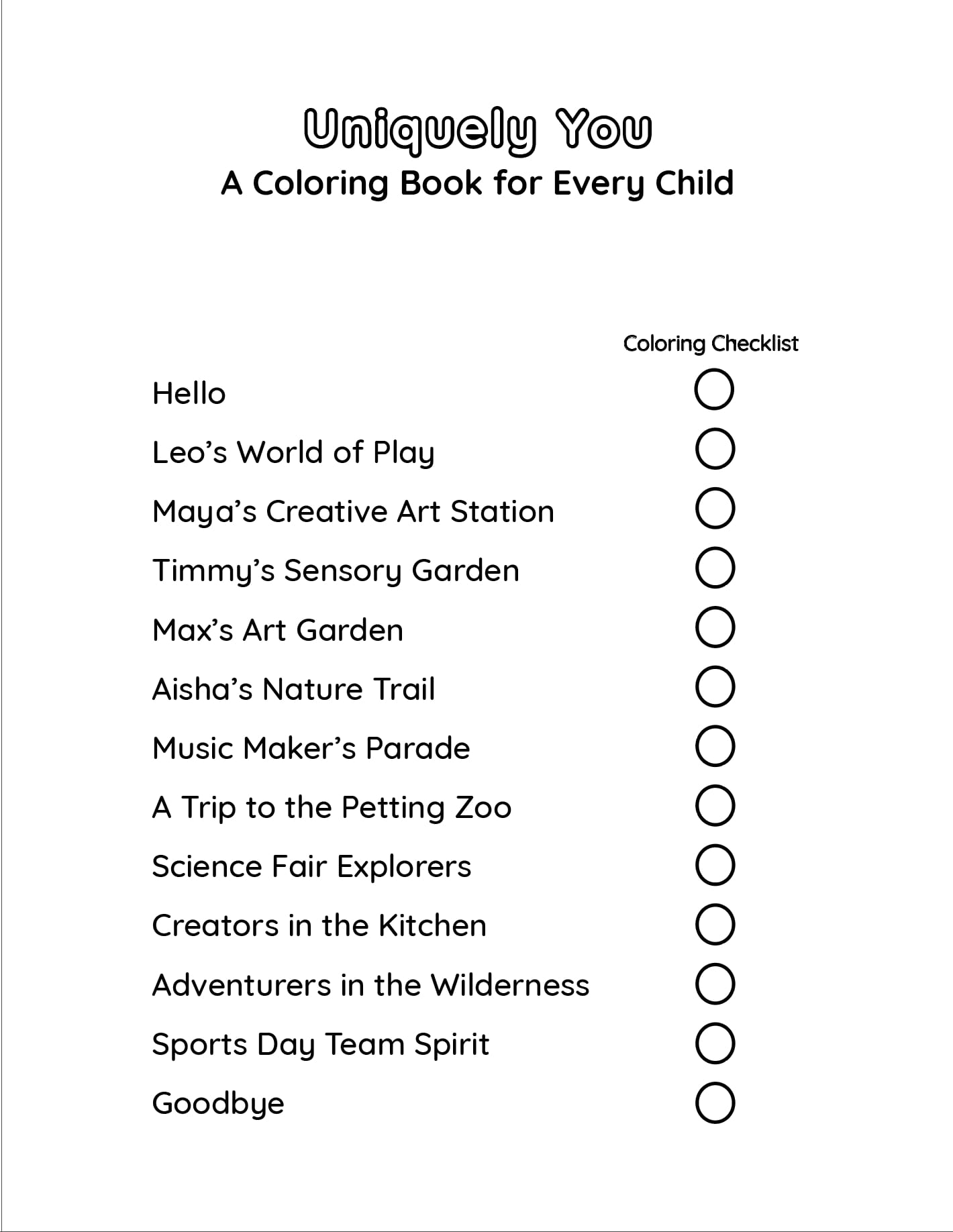 Uniquely You | A Coloring Book for Every Child