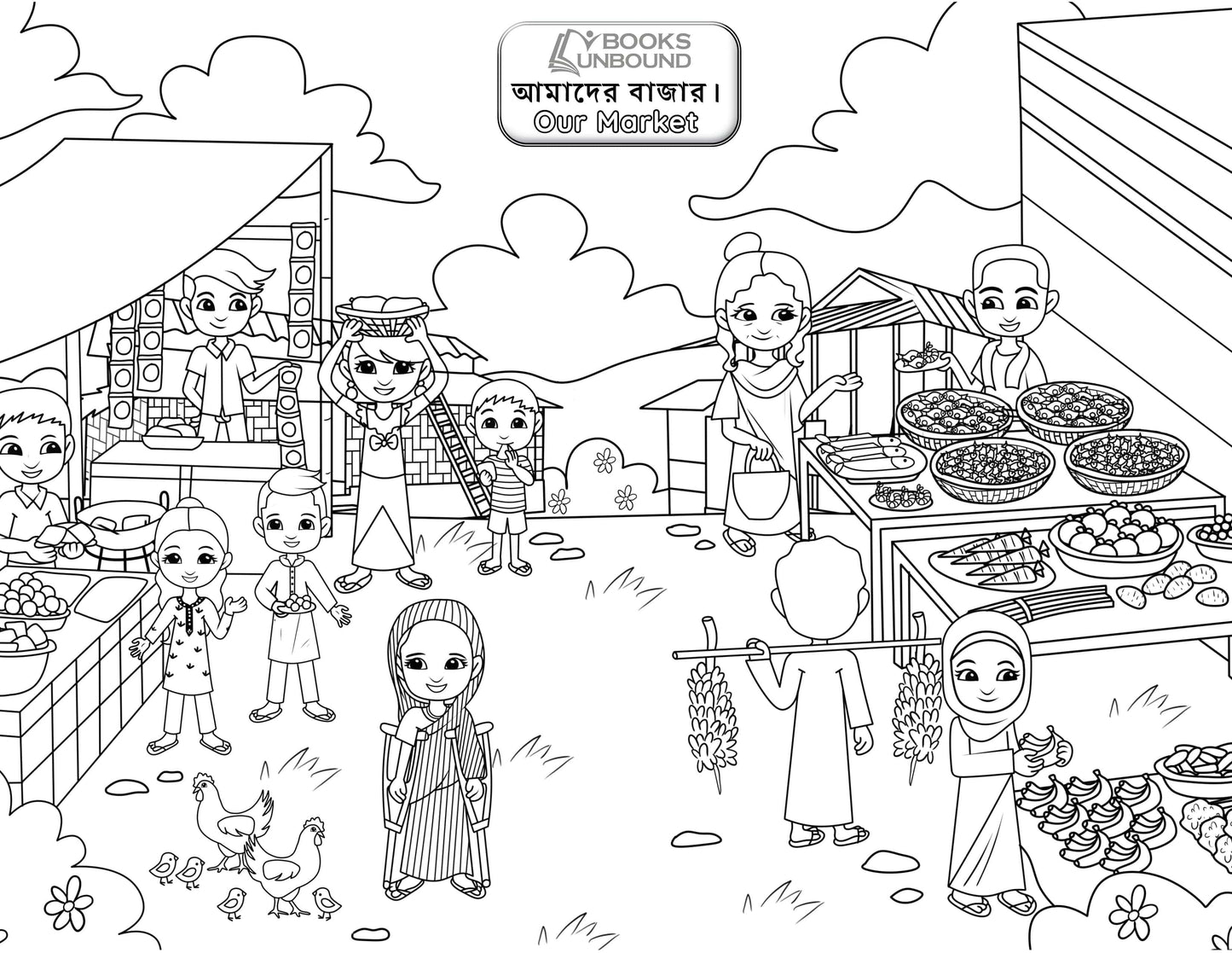 Coloring Page: Our Market